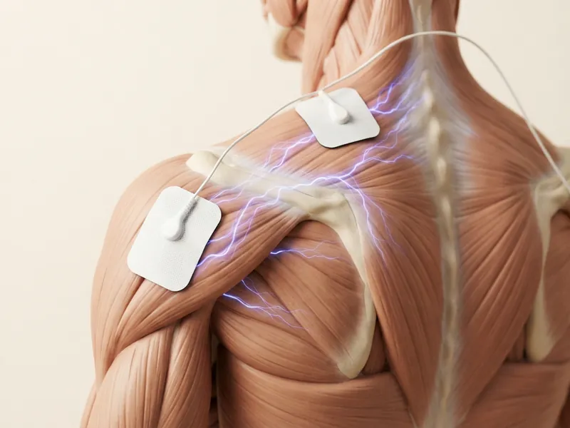 Ilustración de electroterapia y electroestimulación